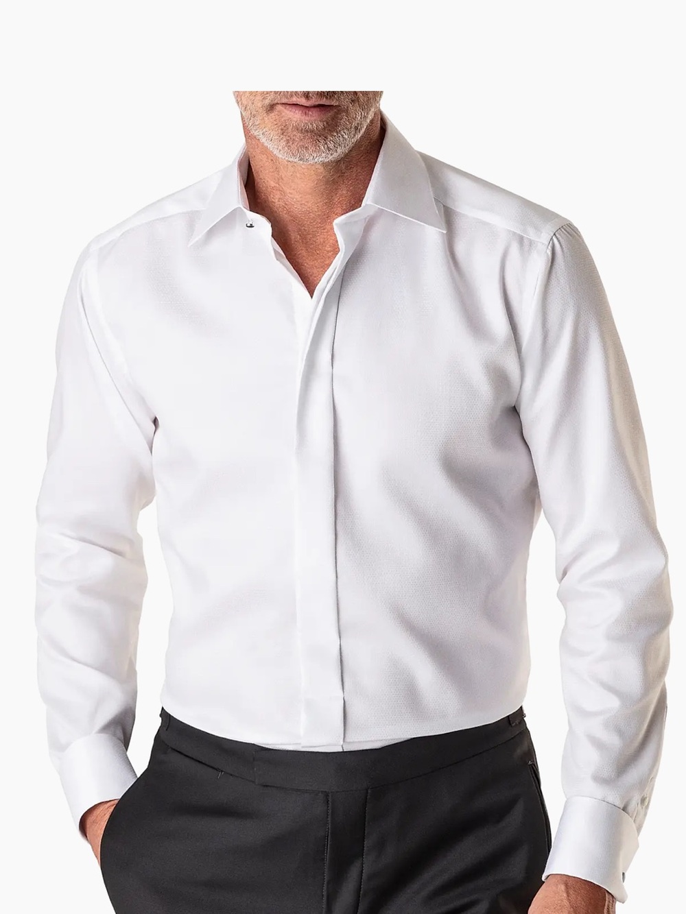 Men's Eton Contemporary-Fit Diamond-Weave Formal Shirt